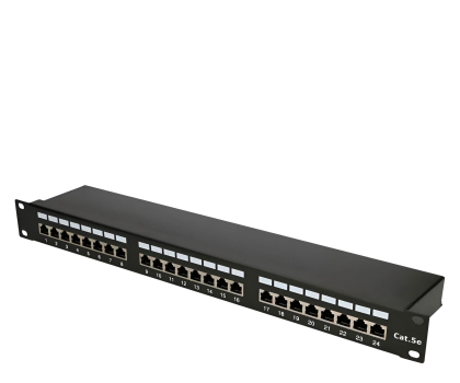 Akcesorium do szafy RACK ExtraLink  Patchpanel 24p 19" 1U STP 5e półka (czarna)